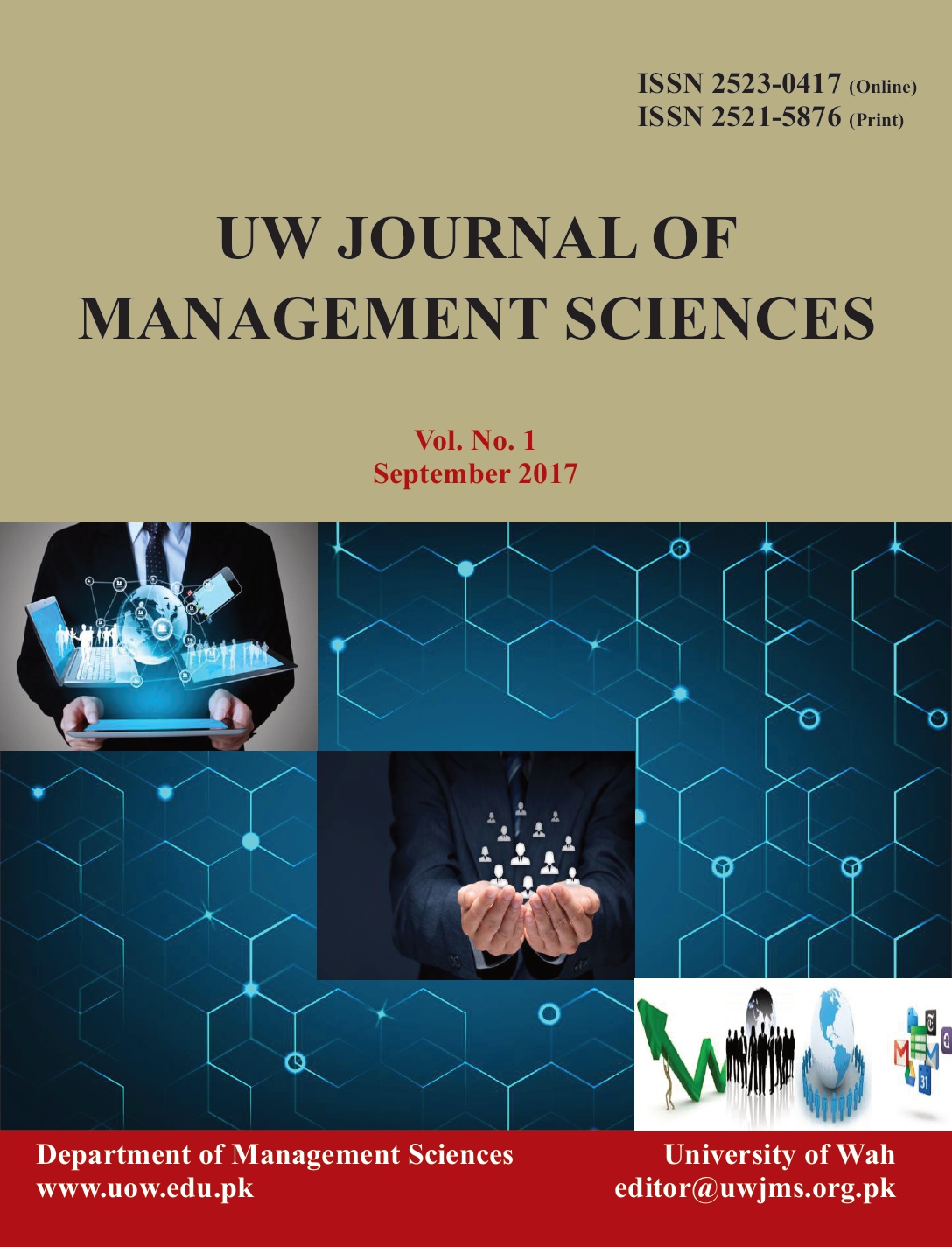 					View Vol. 1 No. 1 (2017): UW JOURNAL OF MANAGEMENT SCIENCES
				